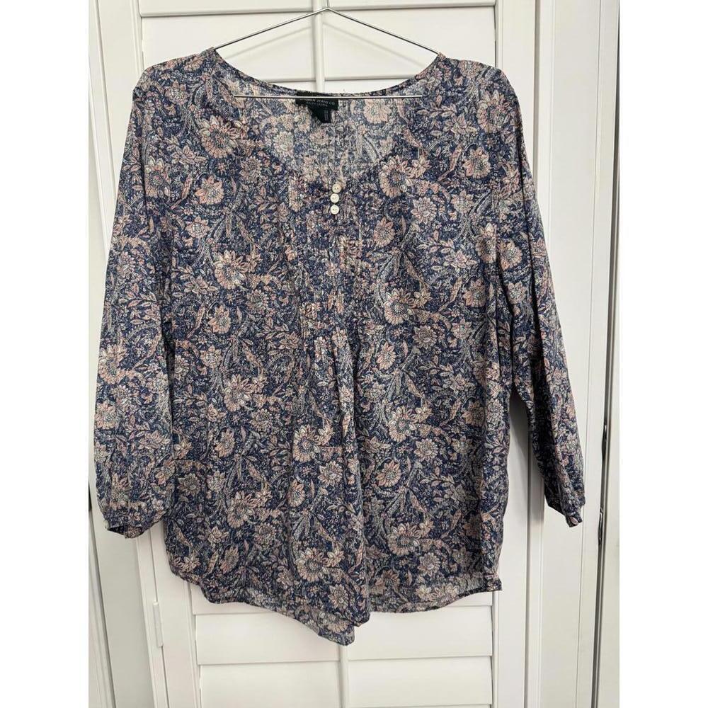 Lauren Ralph Lauren‎ paisley floral boho vintage top size XL